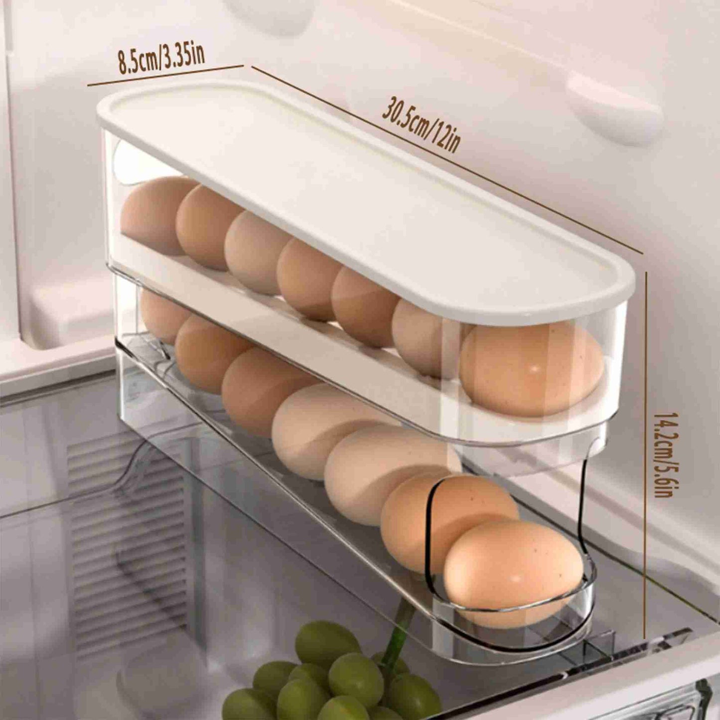 Rolling Egg Dispenser Refrigerator Organizers Containers Storage Box Automatic Sliding Spiral Egg Holder Home kitchen Gadgets